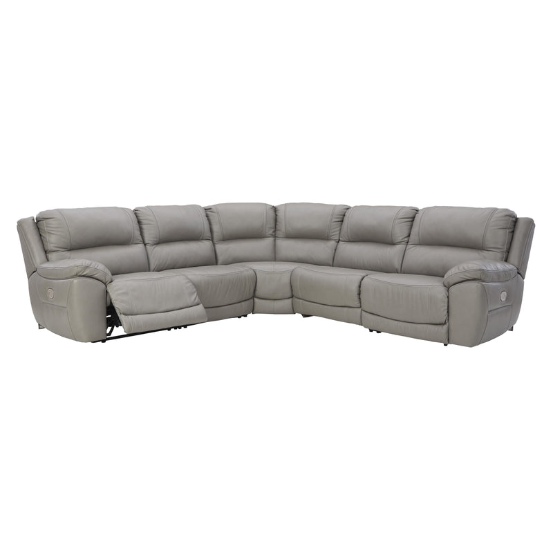 Signature Design by Ashley Dunleith Power Reclining Leather Match 5 pc Sectional U7160558/U7160546/U7160577/U7160546/U7160562 IMAGE 2