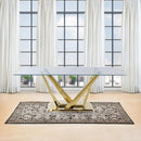 Acme Furniture Barnard Dining Table with Glass Top and Pedestal Base DN00219 IMAGE 1