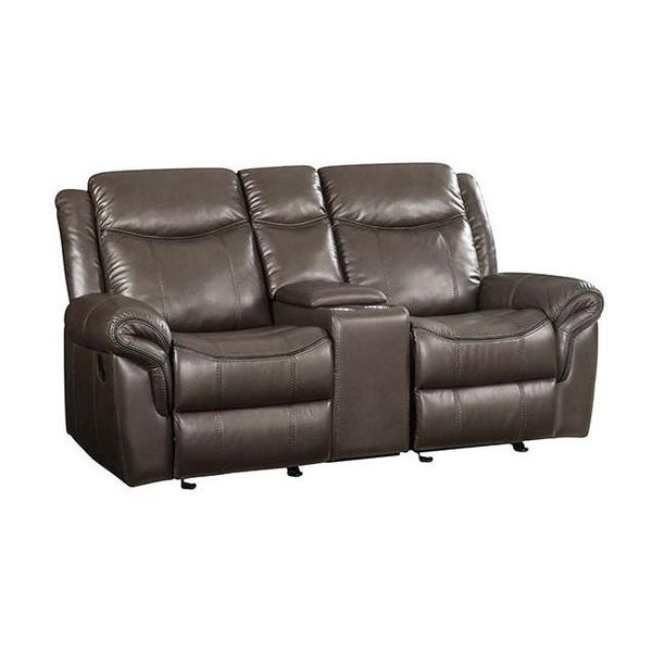 Acme Furniture Lydia Reclining Leather Air Loveseat with Console LV00655 IMAGE 1