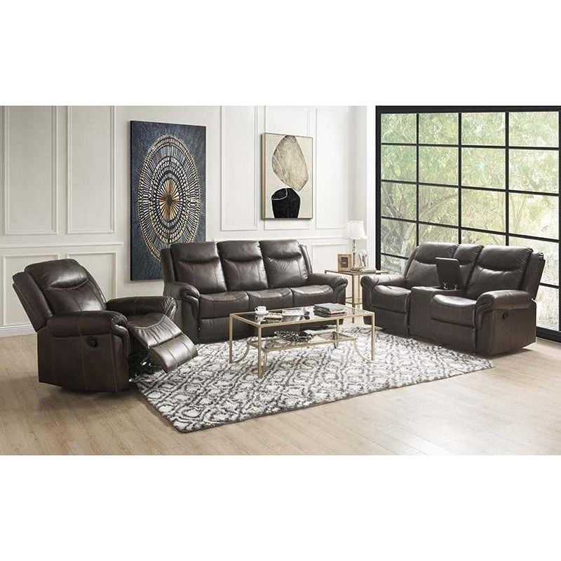 Acme Furniture Lydia Reclining Leather Air Loveseat with Console LV00655 IMAGE 7