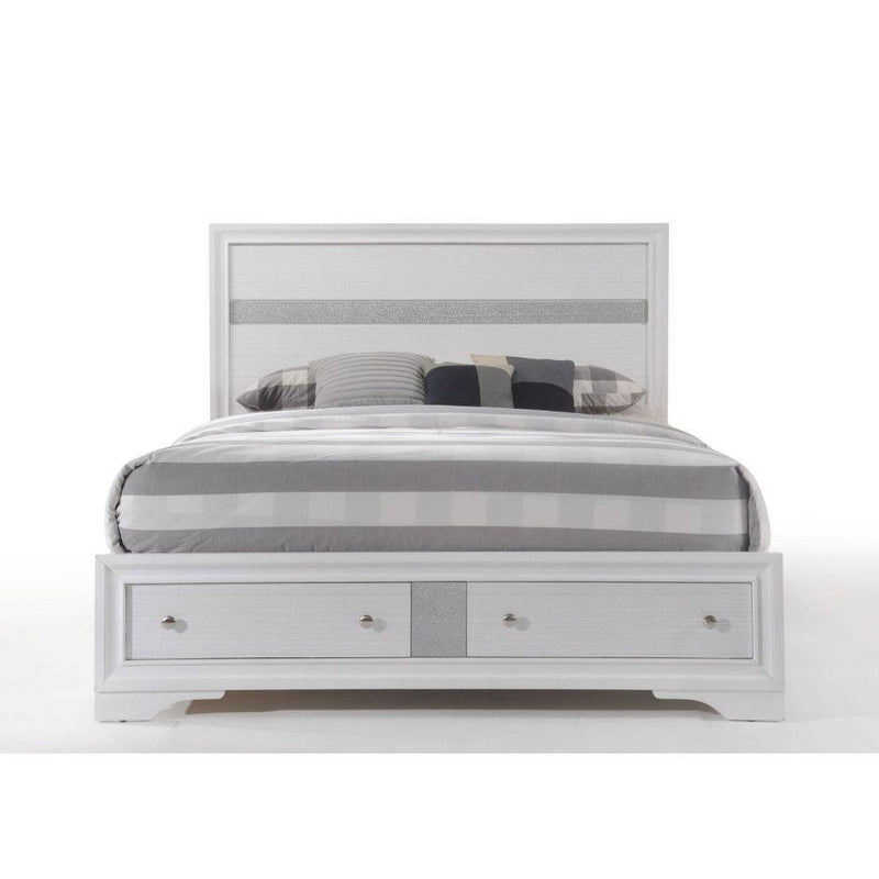 Acme Furniture Naima King Panel Bed with Storage 25767AEK-HF/25768AEK-R/25769AEK-DRW IMAGE 3