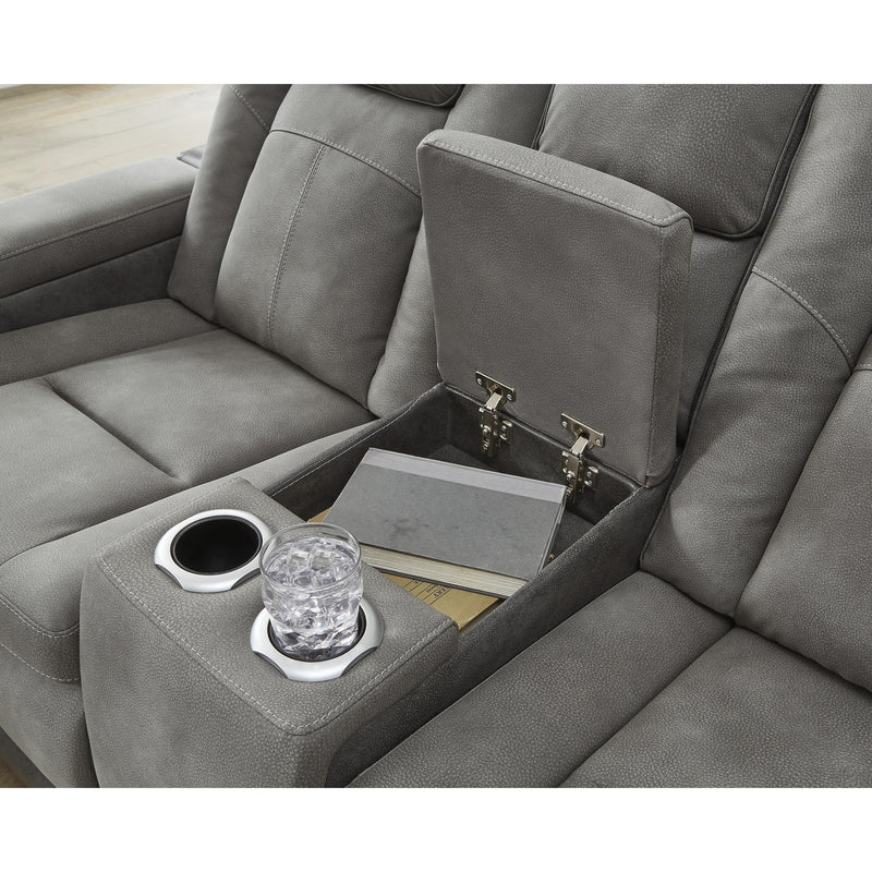 Signature Design by Ashley Next-Gen DuraPella Power Reclining Leather Look Loveseat with Console 2200418 IMAGE 6