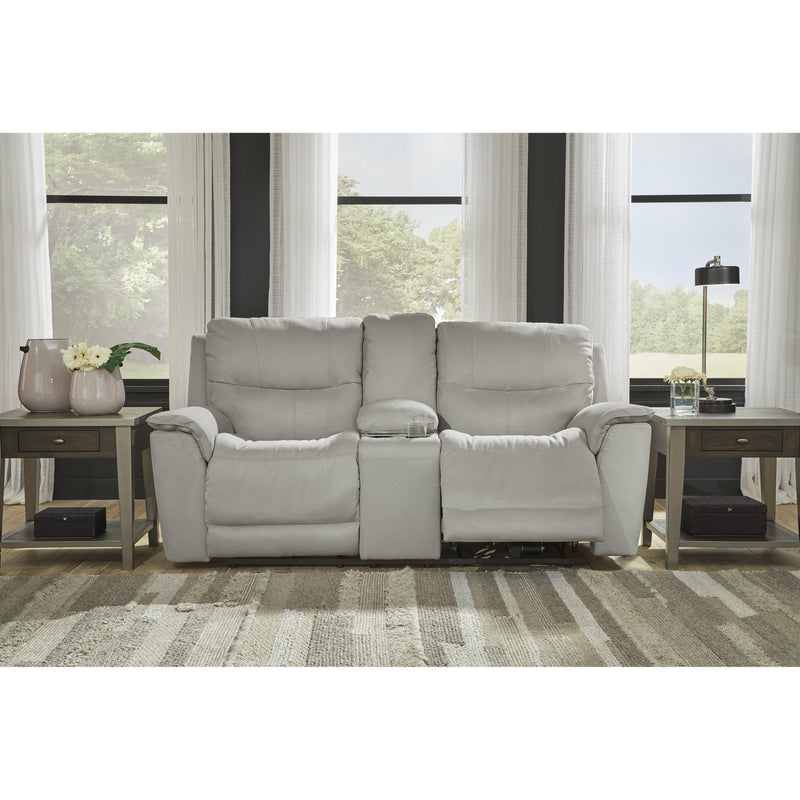 Signature Design by Ashley Next-Gen Gaucho Power Reclining Leather Look Loveseat with Console 6080618 IMAGE 5