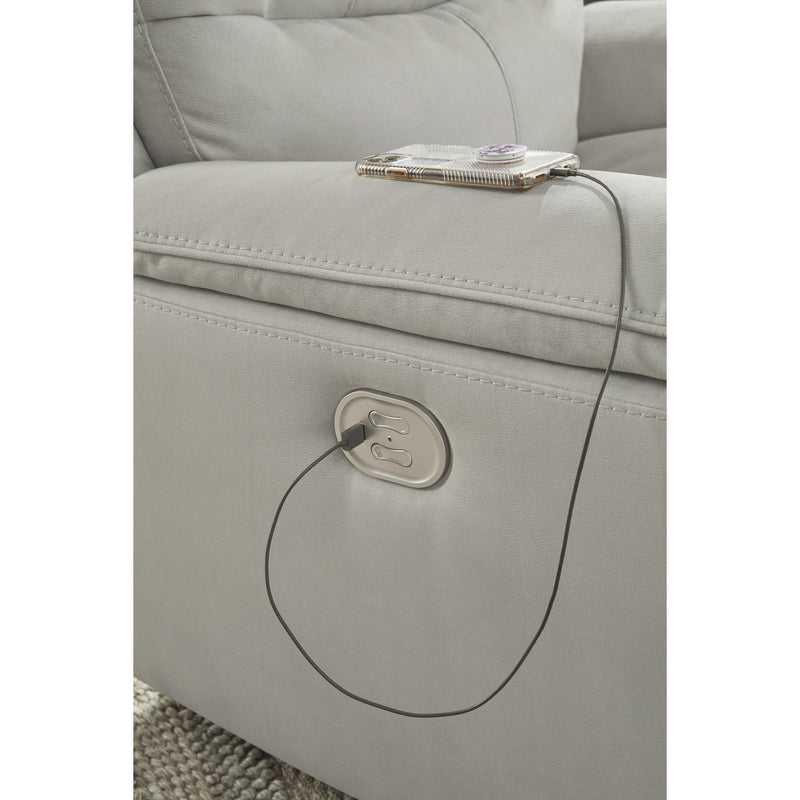 Signature Design by Ashley Next-Gen Gaucho Power Reclining Leather Look Loveseat with Console 6080618 IMAGE 8