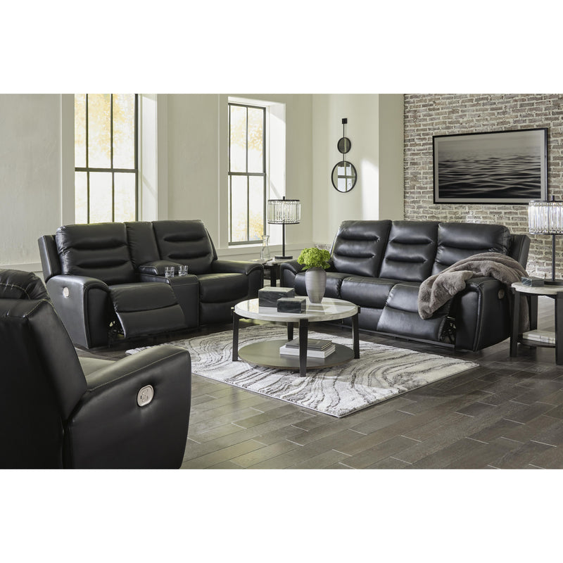 Signature Design by Ashley Warlin Power Reclining Leather Look Loveseat with Console 6110518 IMAGE 15