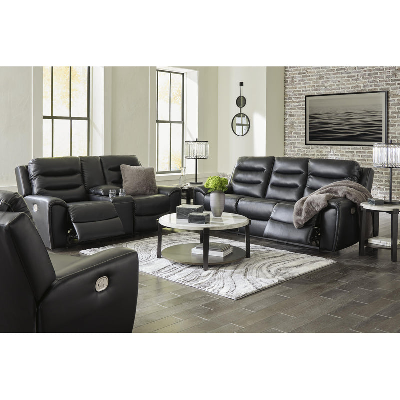 Signature Design by Ashley Warlin Power Reclining Leather Look Loveseat with Console 6110518 IMAGE 16