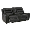  Signature Design by Ashley Warlin 6110518 Power Reclining Loveseat with Console and Adjustable Headrest IMAGE 2