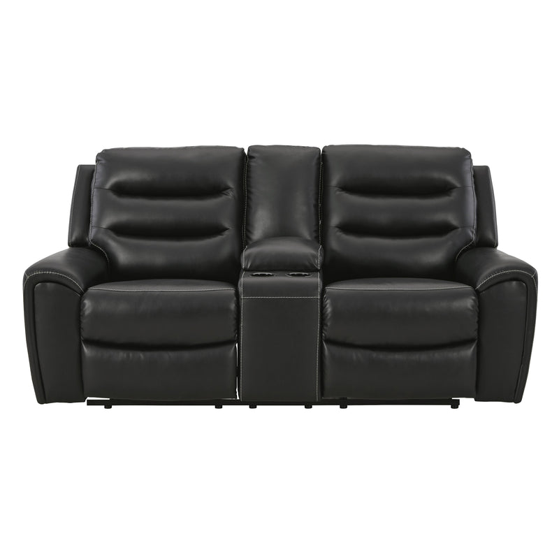 Signature Design by Ashley Warlin Power Reclining Leather Look Loveseat with Console 6110518 IMAGE 3