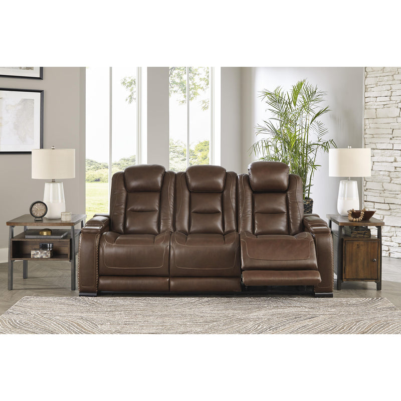 Signature Design by Ashley The Man-Den Power Reclining Leather Match Sofa U8530615 IMAGE 5