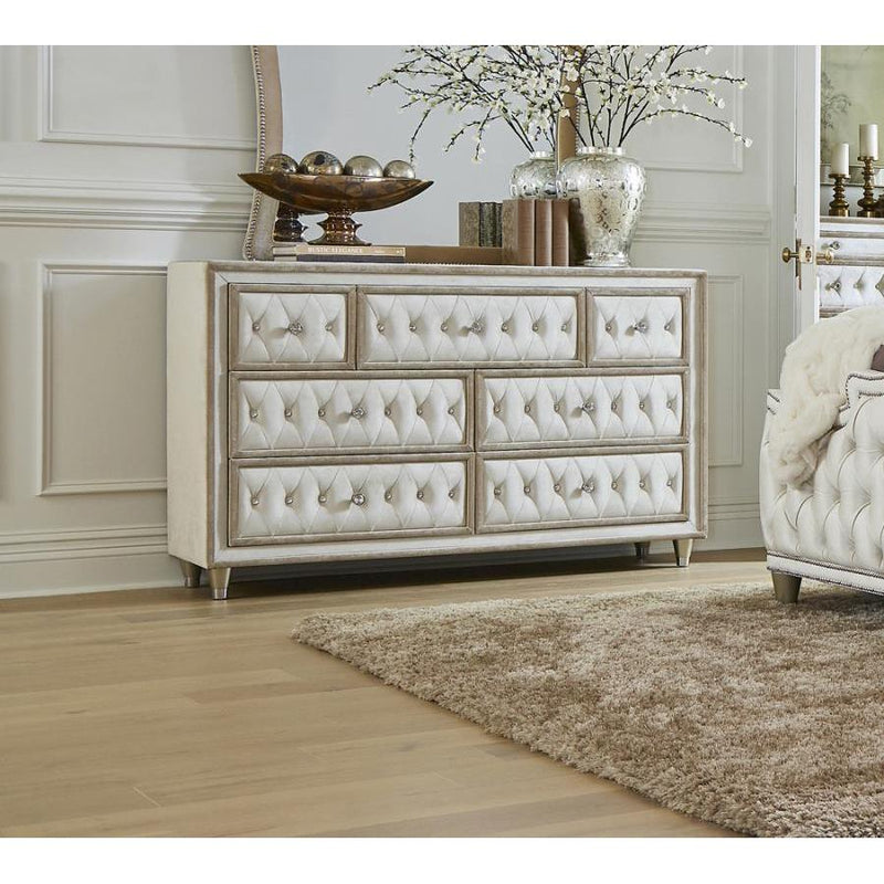 Coaster Furniture Antonella 223523 7-Drawer Upholstered Dresser - Ivor Coaster Furniture Antonella 223523 7-Drawer Upholstered Dresser - Ivor