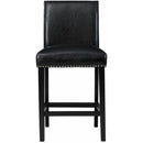  Elements International Meridian Faux Leather Counter Height Side Chair Set in Black IMAGE 2