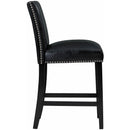  Elements International Meridian Faux Leather Counter Height Side Chair Set in Black IMAGE 3