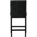  Elements International Meridian Faux Leather Counter Height Side Chair Set in Black IMAGE 4