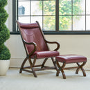 Elements International Hunter Chair & Ottoman Set in Cherry IMAGE 1
