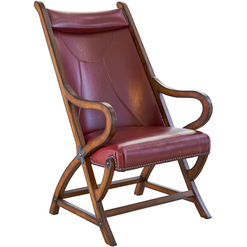  Elements International Hunter Chair & Ottoman Set in Cherry IMAGE 2