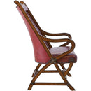  Elements International Hunter Chair & Ottoman Set in Cherry IMAGE 4