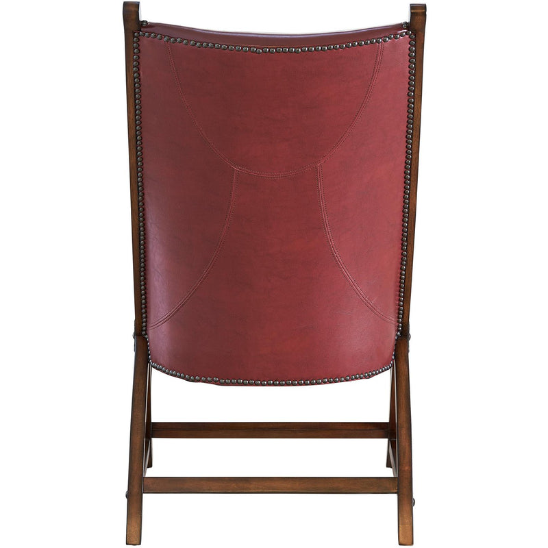 Elements International Hunter Chair & Ottoman Set in Cherry IMAGE 5