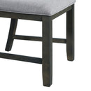  Elements International Amherst Dining Side Chair W/Fabric Cushion Side Stretcher Grey Finish IMAGE 6