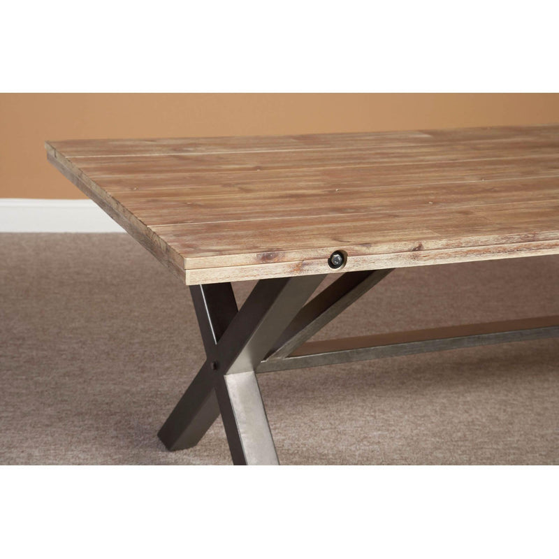  Elements International (D680-31) Callista- Rectangular Table- Beach/Natual Metal IMAGE 2