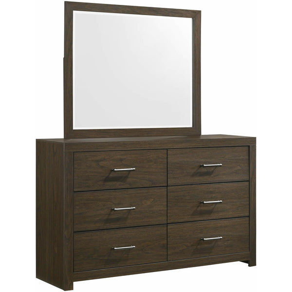 Elements International Hendricks 6-Drawer Dresser with Mirror BY400DRMR IMAGE 1