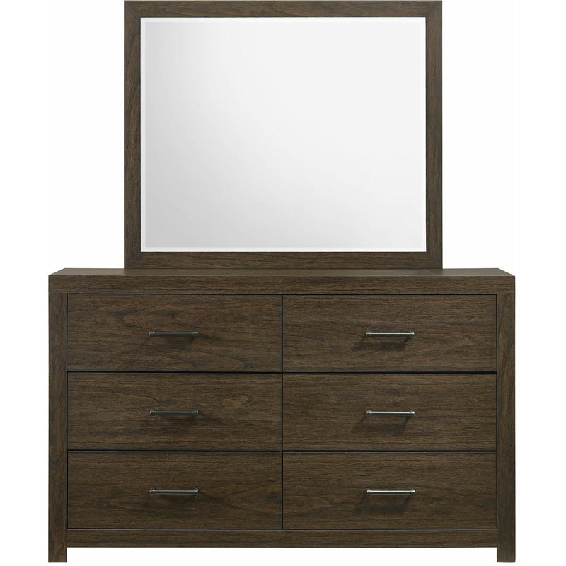 Elements International Hendricks 6-Drawer Dresser with Mirror BY400DRMR IMAGE 2