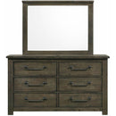 Elements International Maverick 6-Drawer Dresser with Mirror MV500DRMR IMAGE 2