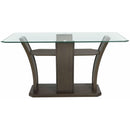 Elements International Dapper Counter Height Dining Table with Glass Top and Pedestal Base DPR500CDTB IMAGE 2