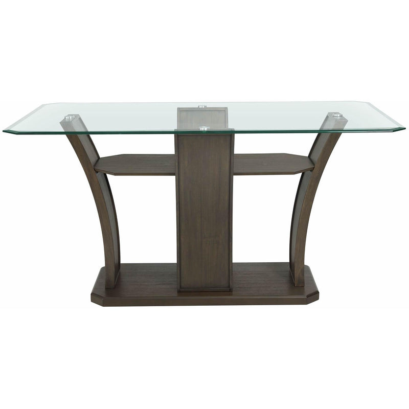 Elements International Dapper Counter Height Dining Table with Glass Top and Pedestal Base DPR500CDTB IMAGE 2