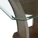 Elements International Dapper Counter Height Dining Table with Glass Top and Pedestal Base DPR500CDTB IMAGE 5