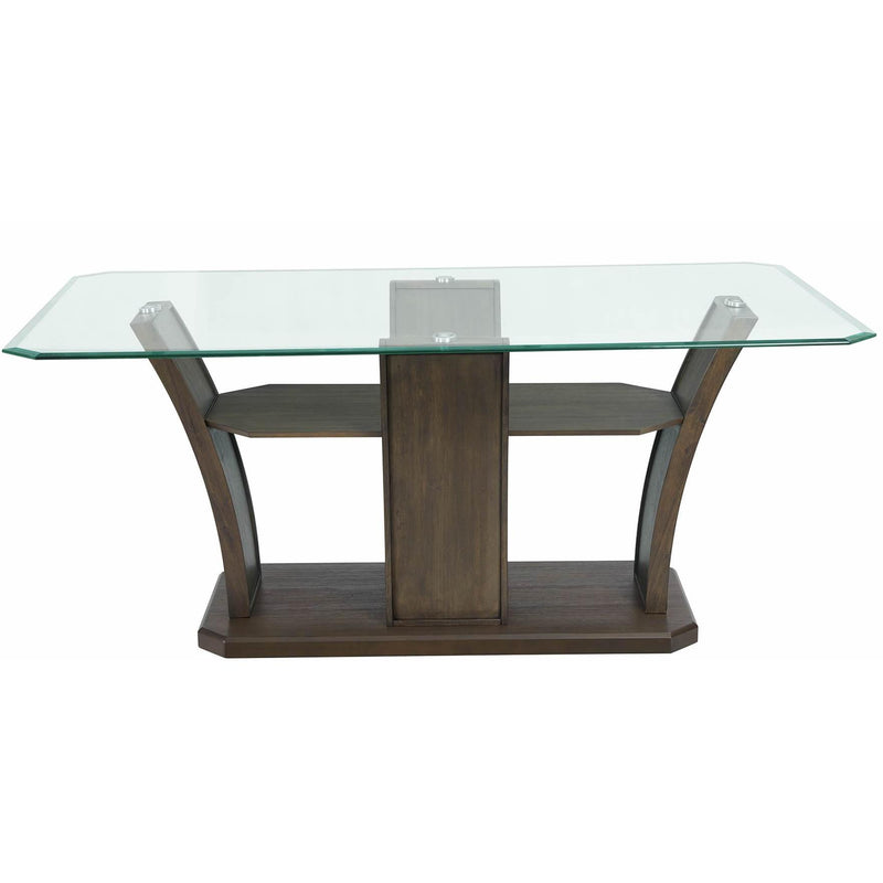 Elements International Dapper Dining Table with Glass Top and Pedestal Base DPR500DTB IMAGE 2