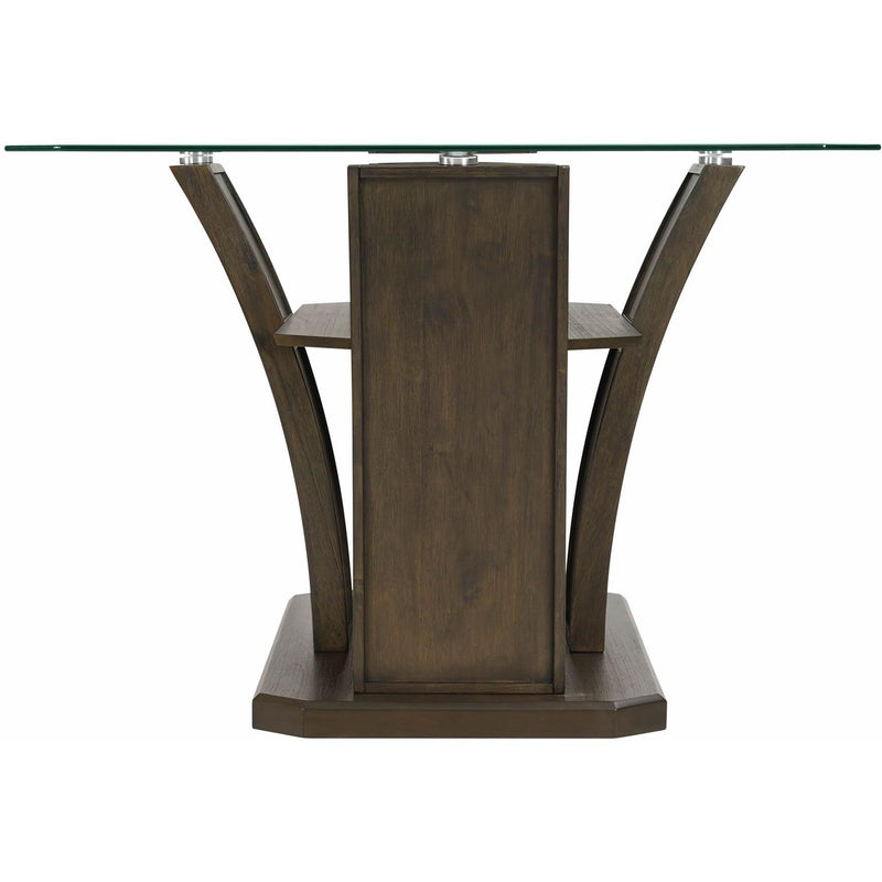 Elements International Dapper Dining Table with Glass Top and Pedestal Base DPR500DTB IMAGE 3