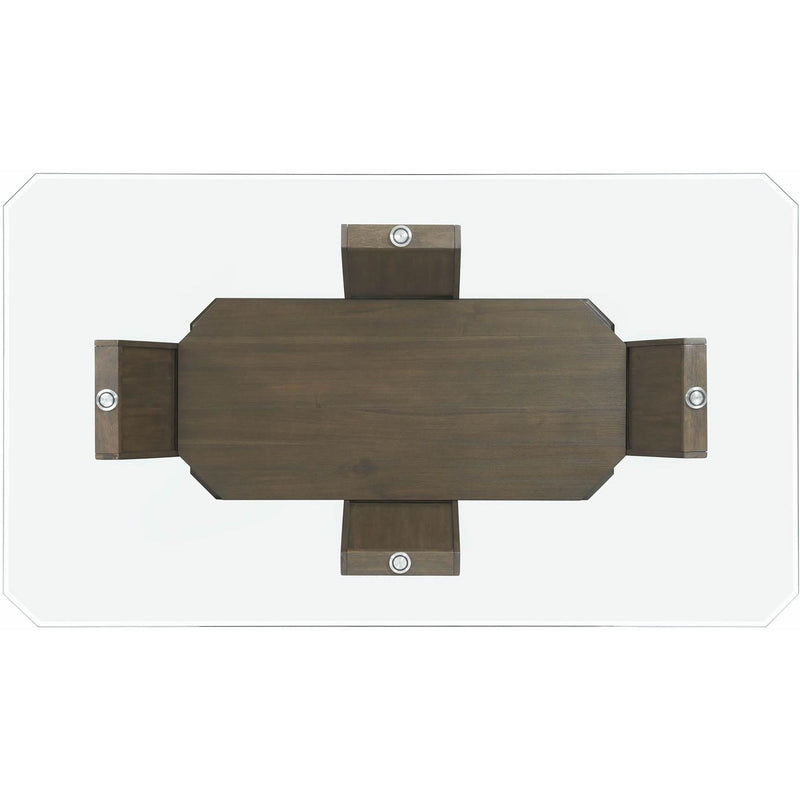 Elements International Dapper Dining Table with Glass Top and Pedestal Base DPR500DTB IMAGE 4