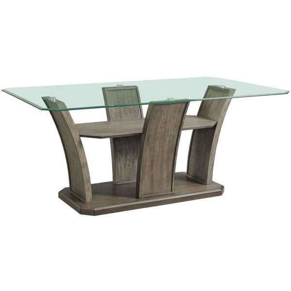 Elements International Dapper Counter Height Dining Table with Glass Top and Pedestal Base DPR300CDTB IMAGE 1