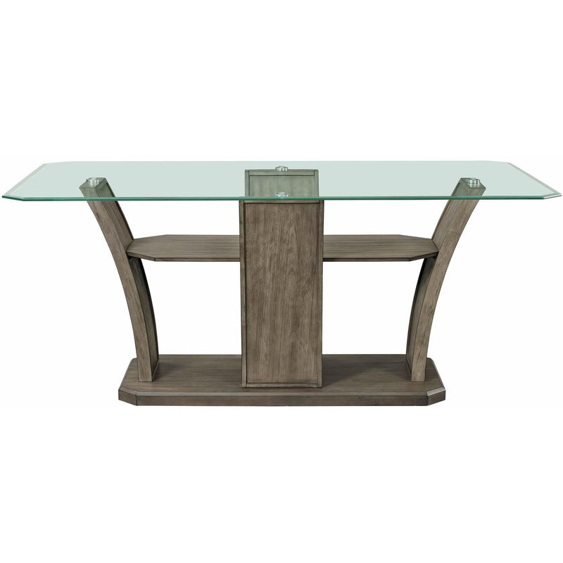 Elements International Dapper Counter Height Dining Table with Glass Top and Pedestal Base DPR300CDTB IMAGE 2