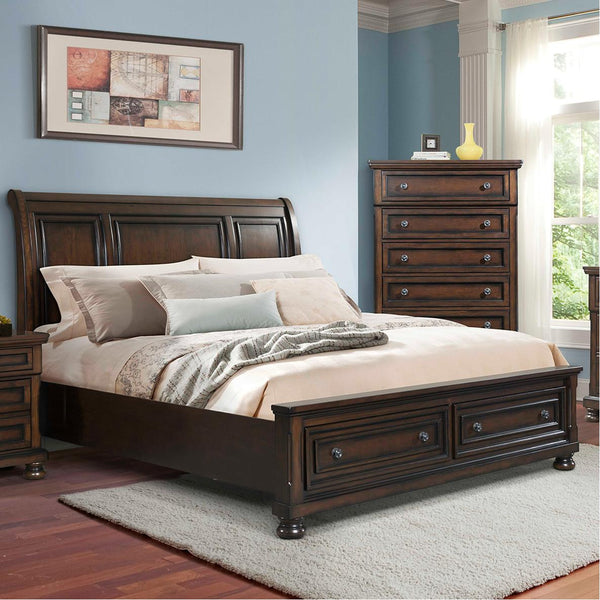 Elements International Kingston Queen Sleigh Bed with Storage KT600QSB IMAGE 1