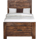  Elements International Warner Twin Platform Storage Bed in Chestnut IMAGE 2