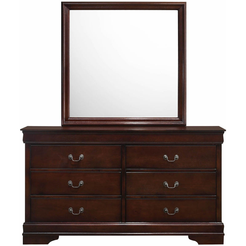 Elements International Louis Philippe 6-Drawer Dresser with Mirror B.11455.DRMR IMAGE 1