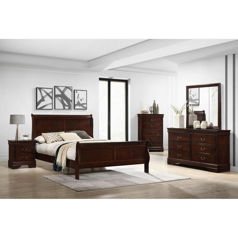 Elements International Louis Philippe 6-Drawer Dresser with Mirror B.11455.DRMR IMAGE 8