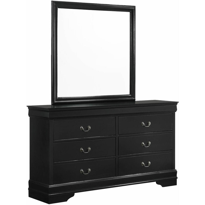 Elements International Louis Philippe 6-Drawer Dresser with Mirror B.11458.DRMR IMAGE 1