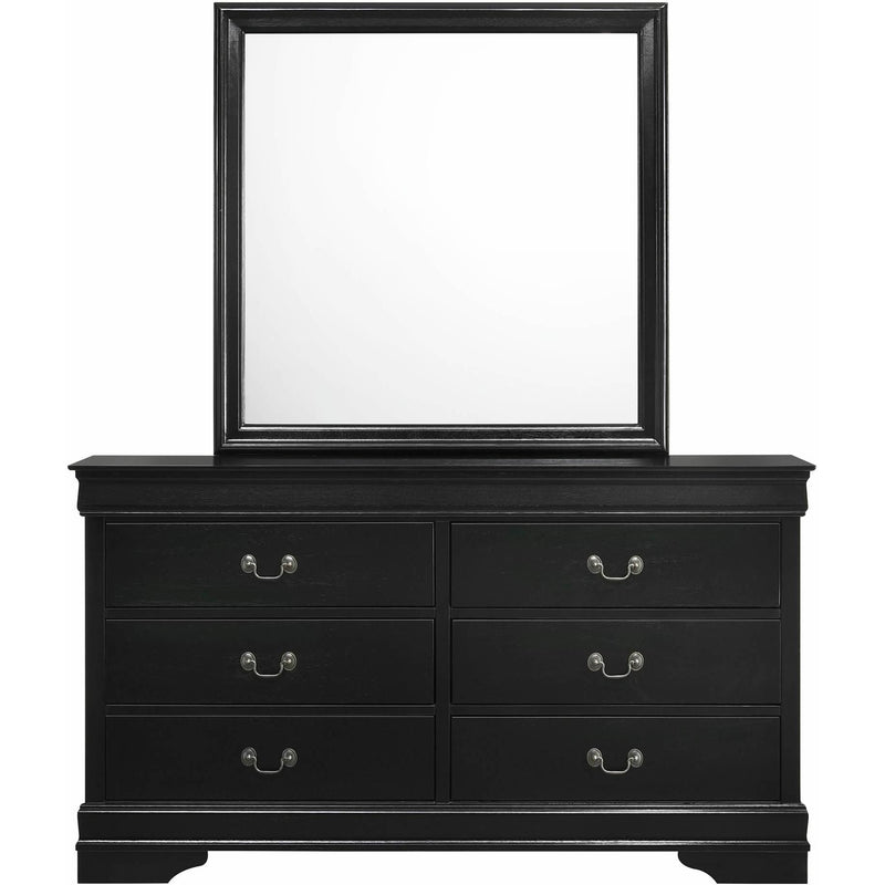 Elements International Louis Philippe 6-Drawer Dresser with Mirror B.11458.DRMR IMAGE 2