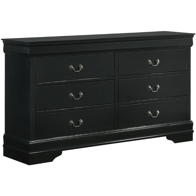 Elements International Louis Philippe 6-Drawer Dresser with Mirror B.11458.DRMR IMAGE 4