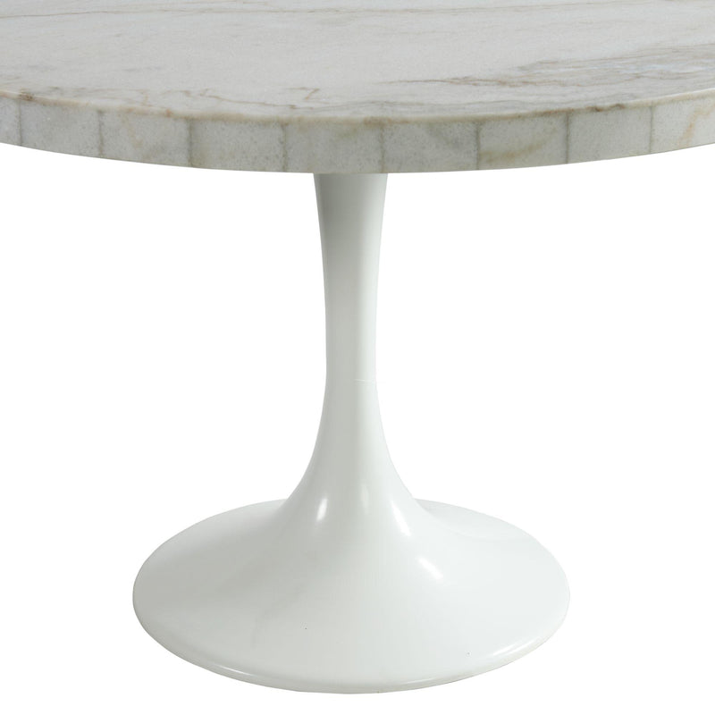 Elements International Round Celeste Dining Table with Marble Top and Pedestal Base CCS100DT IMAGE 2