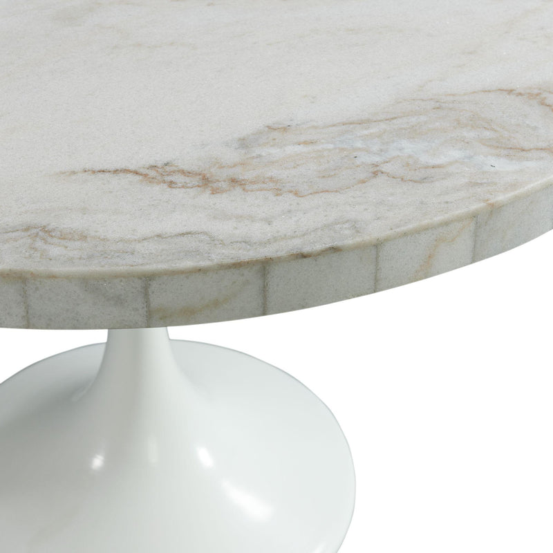 Elements International Round Celeste Dining Table with Marble Top and Pedestal Base CCS100DT IMAGE 3