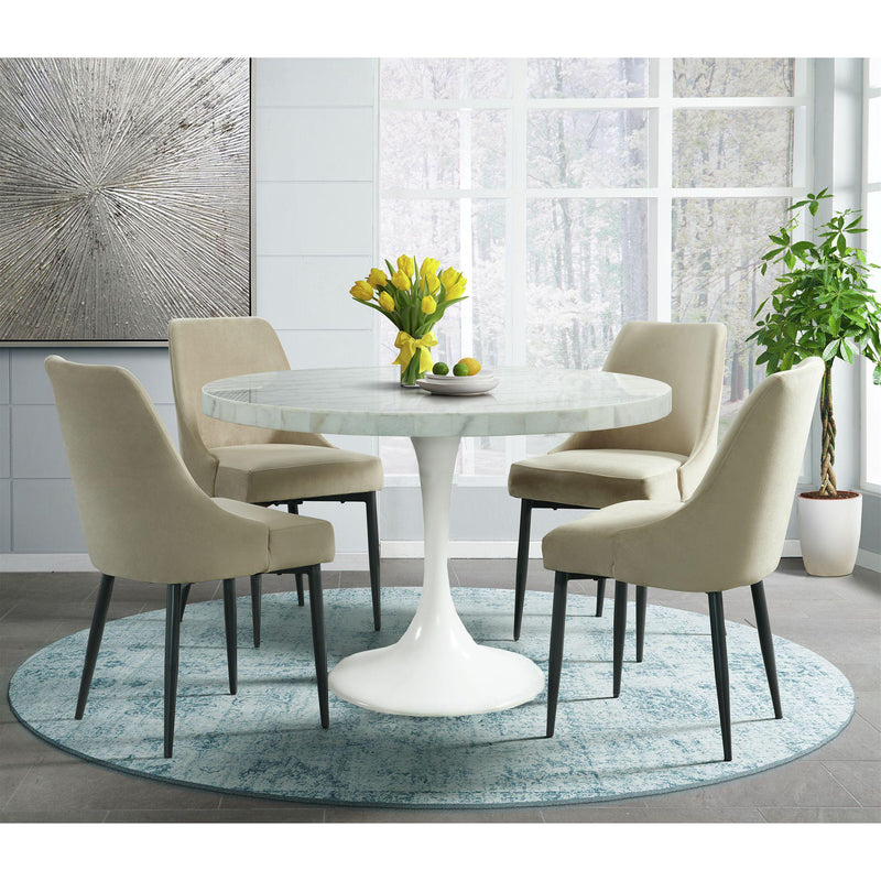 Elements International Round Celeste Dining Table with Marble Top and Pedestal Base CCS100DT IMAGE 5