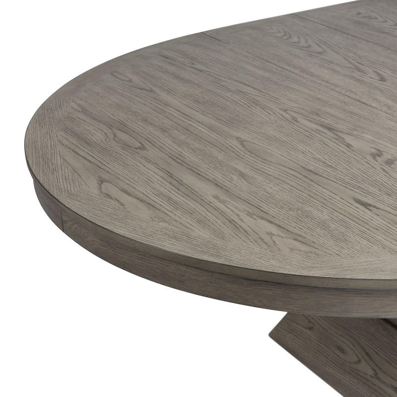 Elements International Oval Collins Dining Table with Pedestal Base D.2660.DTC IMAGE 5