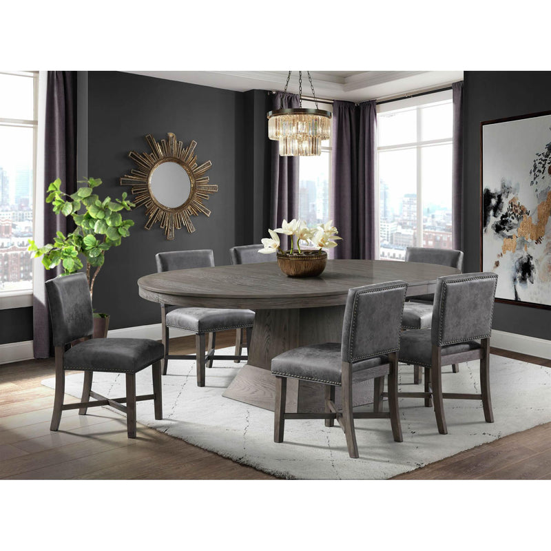 Elements International Oval Collins Dining Table with Pedestal Base D.2660.DTC IMAGE 8