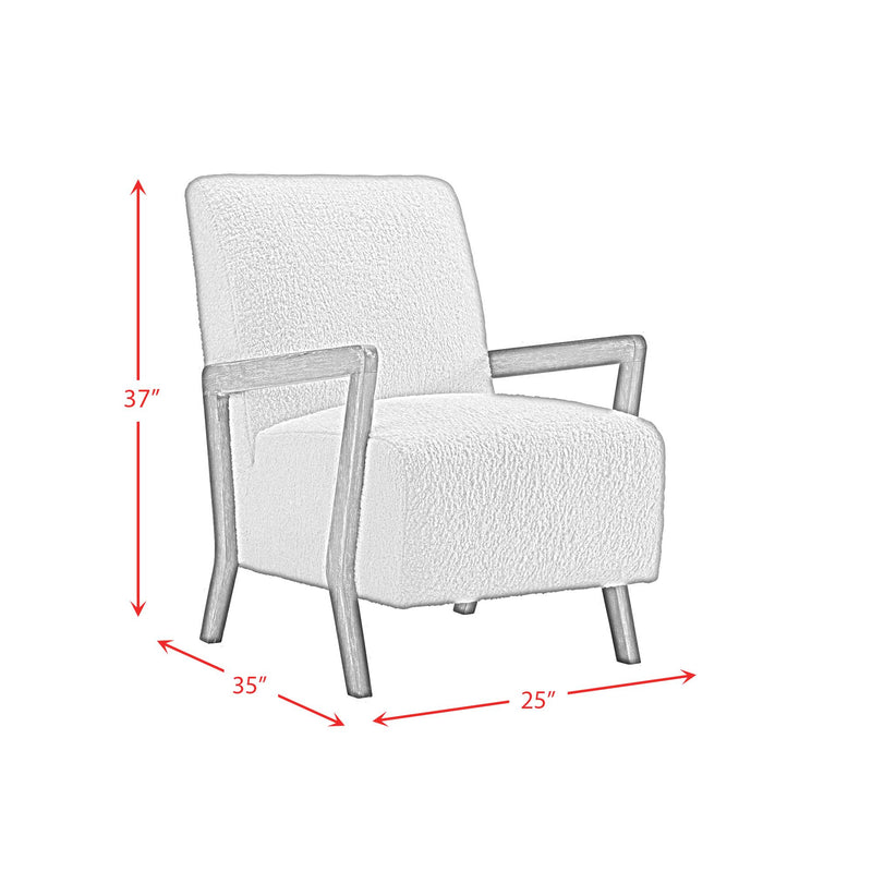  Elements International Enzo Accent Chair Sheep Skin White IMAGE 4