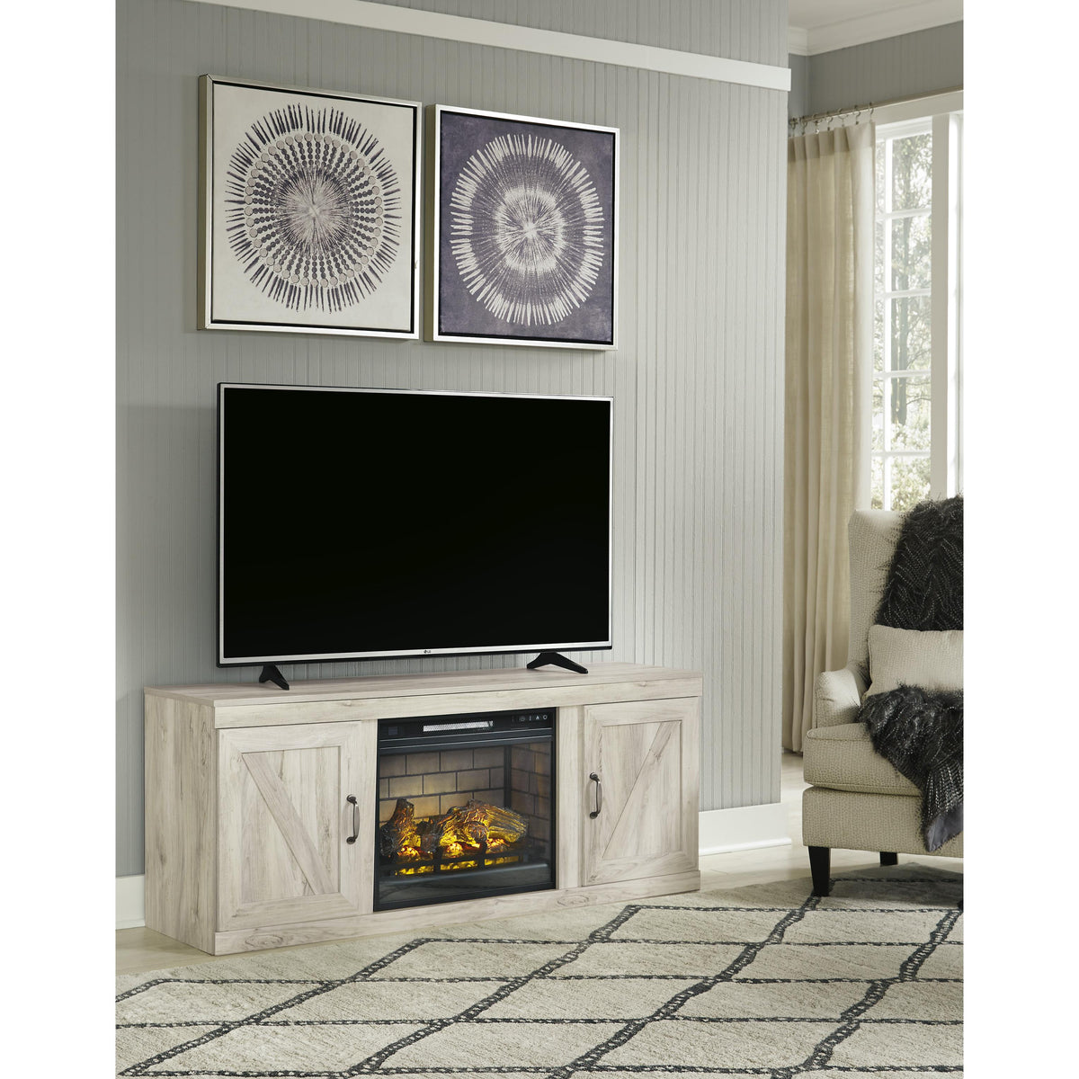 Signature Design by Ashley Bellaby EW0331W7 TV Stand with Electric Fir