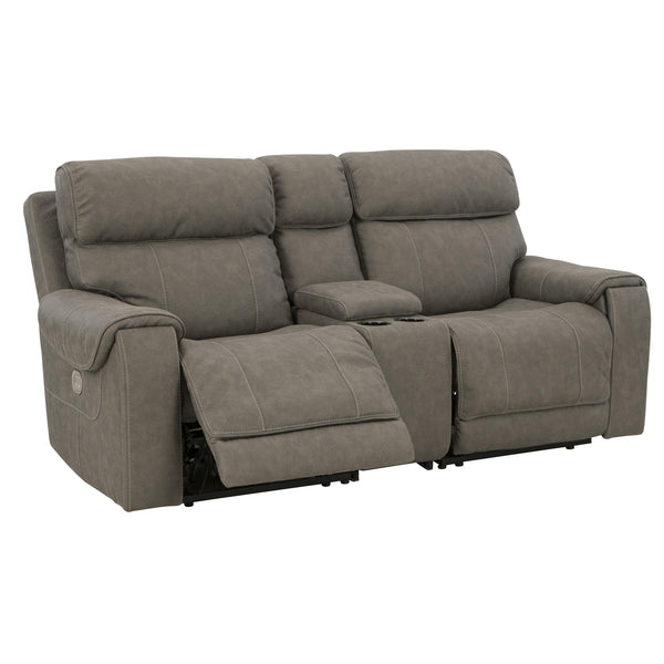 Signature Design by Ashley Starbot Power Reclining Leather Look Loveseat with Console 2350158/2350157/2350162 IMAGE 1