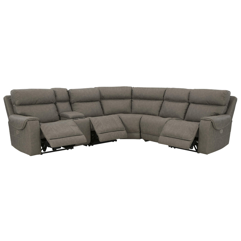 Signature Design by Ashley Starbot Power Reclining Leather Look 6 pc Sectional 2350158/2350157/2350131/2350177/2350146/2350162 IMAGE 2